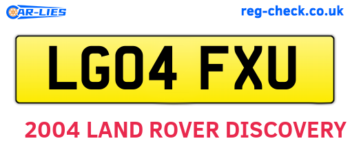 LG04FXU are the vehicle registration plates.