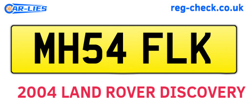 MH54FLK are the vehicle registration plates.