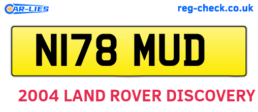 N178MUD are the vehicle registration plates.