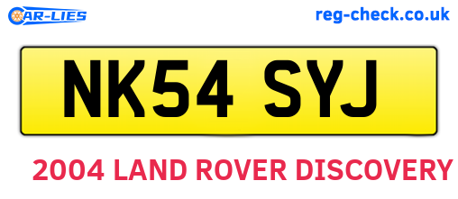 NK54SYJ are the vehicle registration plates.