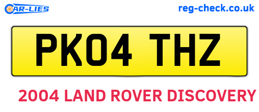 PK04THZ are the vehicle registration plates.