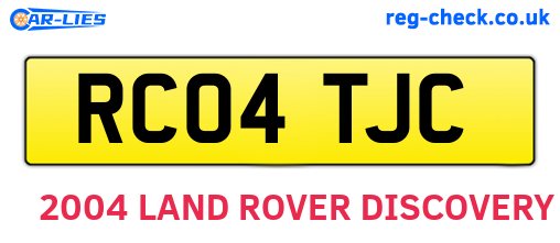 RC04TJC are the vehicle registration plates.
