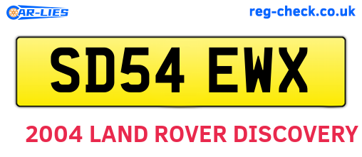 SD54EWX are the vehicle registration plates.