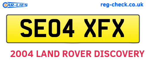 SE04XFX are the vehicle registration plates.
