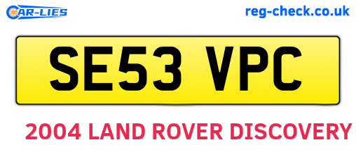 SE53VPC are the vehicle registration plates.