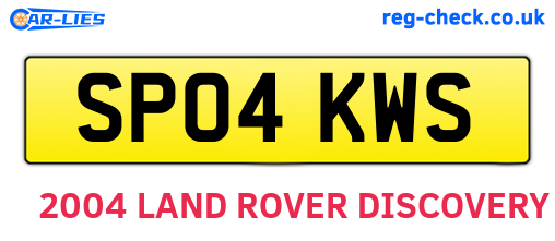 SP04KWS are the vehicle registration plates.