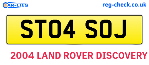 ST04SOJ are the vehicle registration plates.