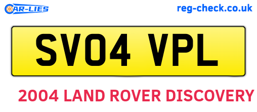 SV04VPL are the vehicle registration plates.