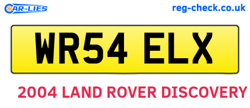 WR54ELX are the vehicle registration plates.