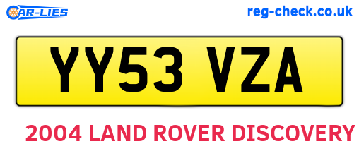 YY53VZA are the vehicle registration plates.