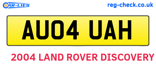 AU04UAH are the vehicle registration plates.
