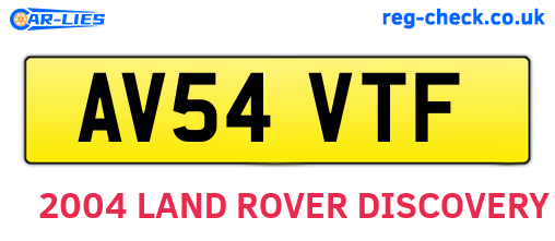 AV54VTF are the vehicle registration plates.
