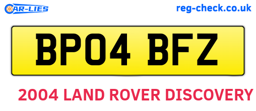 BP04BFZ are the vehicle registration plates.