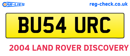 BU54URC are the vehicle registration plates.