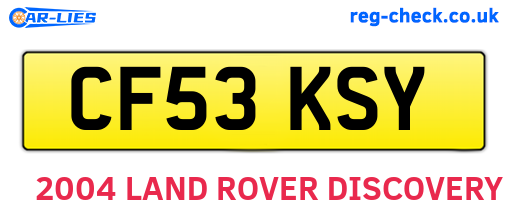 CF53KSY are the vehicle registration plates.