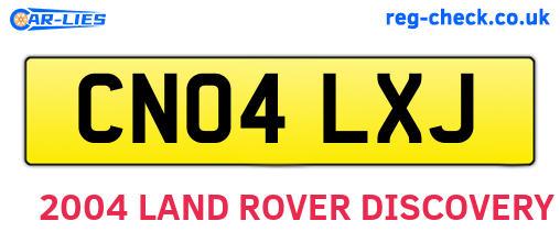 CN04LXJ are the vehicle registration plates.