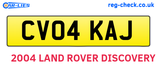 CV04KAJ are the vehicle registration plates.