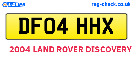 DF04HHX are the vehicle registration plates.