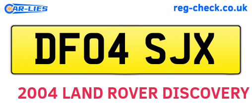 DF04SJX are the vehicle registration plates.