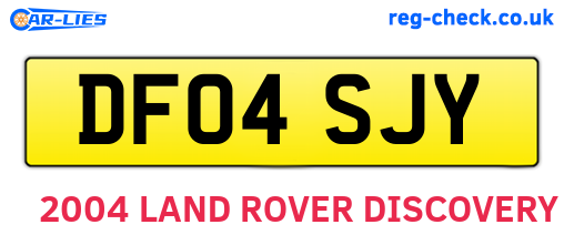 DF04SJY are the vehicle registration plates.