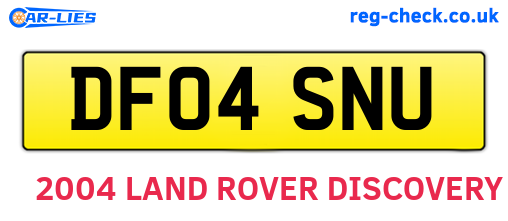 DF04SNU are the vehicle registration plates.