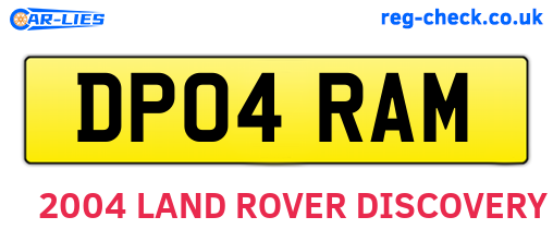 DP04RAM are the vehicle registration plates.