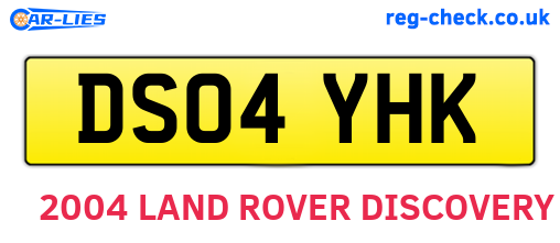 DS04YHK are the vehicle registration plates.