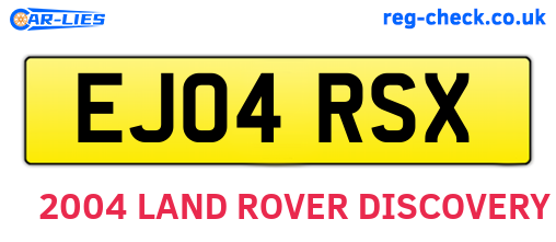 EJ04RSX are the vehicle registration plates.