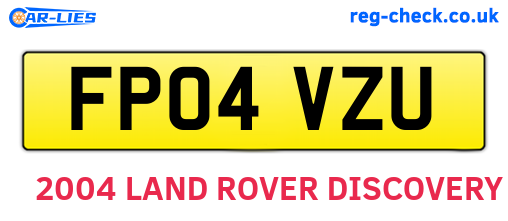 FP04VZU are the vehicle registration plates.