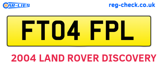 FT04FPL are the vehicle registration plates.