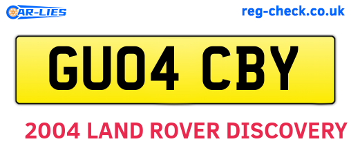 GU04CBY are the vehicle registration plates.