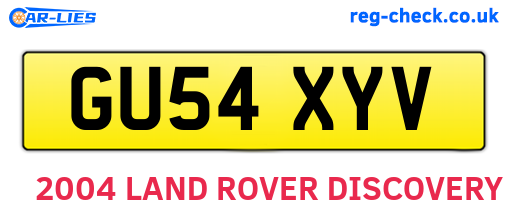 GU54XYV are the vehicle registration plates.