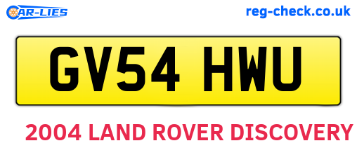 GV54HWU are the vehicle registration plates.