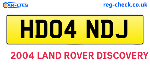 HD04NDJ are the vehicle registration plates.