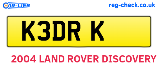 K3DRK are the vehicle registration plates.