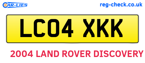 LC04XKK are the vehicle registration plates.
