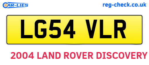 LG54VLR are the vehicle registration plates.