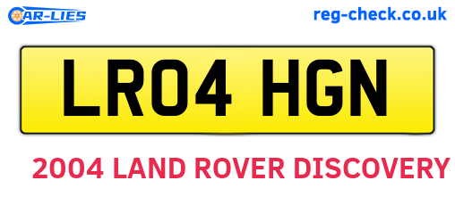 LR04HGN are the vehicle registration plates.