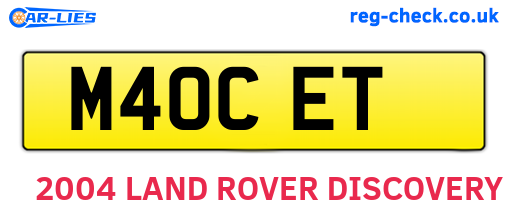 M40CET are the vehicle registration plates.