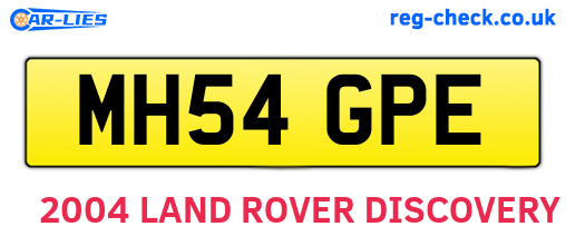 MH54GPE are the vehicle registration plates.