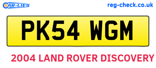 PK54WGM are the vehicle registration plates.