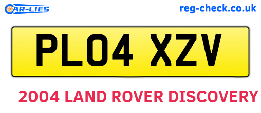 PL04XZV are the vehicle registration plates.