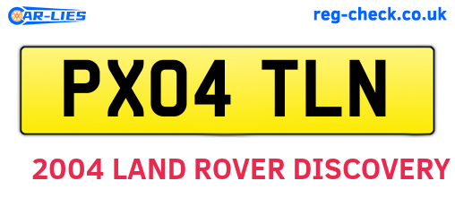 PX04TLN are the vehicle registration plates.