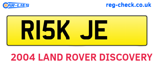 R15KJE are the vehicle registration plates.