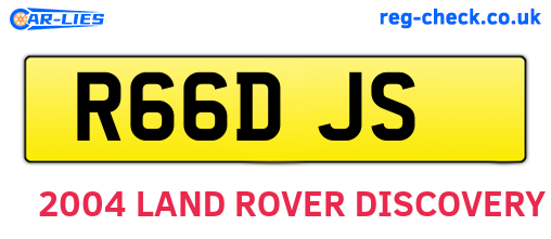 R66DJS are the vehicle registration plates.