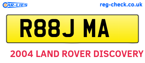 R88JMA are the vehicle registration plates.
