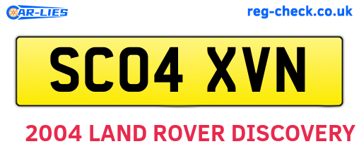 SC04XVN are the vehicle registration plates.