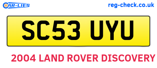 SC53UYU are the vehicle registration plates.