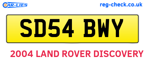 SD54BWY are the vehicle registration plates.