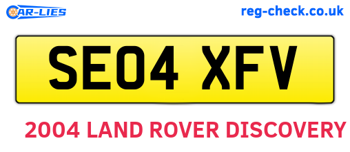 SE04XFV are the vehicle registration plates.